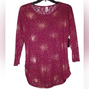 No Boundaries Juniors Burgundy and Gold Top